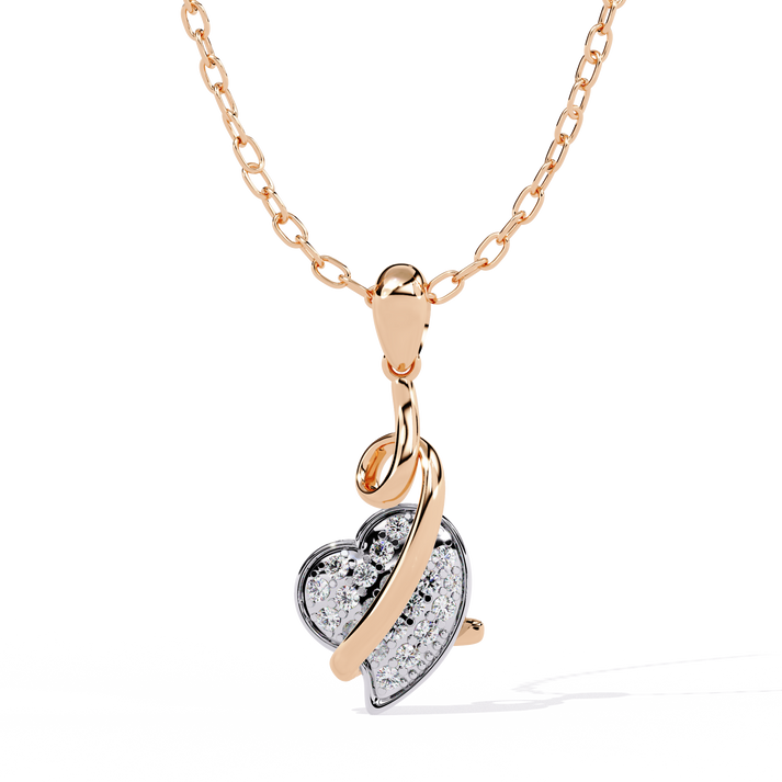 lab grown diamond | moissanite Jewellery Snack Heart Lab Grown Diamond OR Moissanite Pendant Rose Gold 14K by Rabbito Jewels