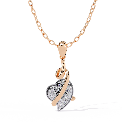 lab grown diamond | moissanite Jewellery Snack Heart Lab Grown Diamond OR Moissanite Pendant Rose Gold 18K by Rabbito Jewels