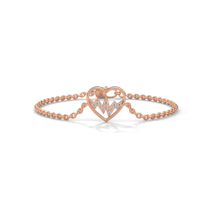 lab grown diamond | moissanite Jewellery Heartbeat Lab Grown Diamond OR Moissanite Bracelet Rose Gold 18K by Rabbito Jewels
