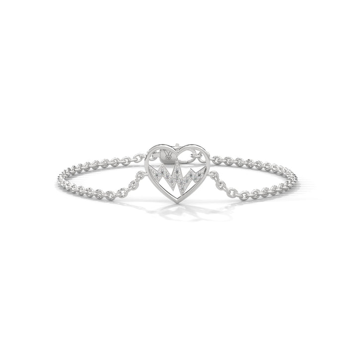 lab grown diamond | moissanite Jewellery Heartbeat Lab Grown Diamond OR Moissanite Bracelet White Gold 18K by Rabbito Jewels