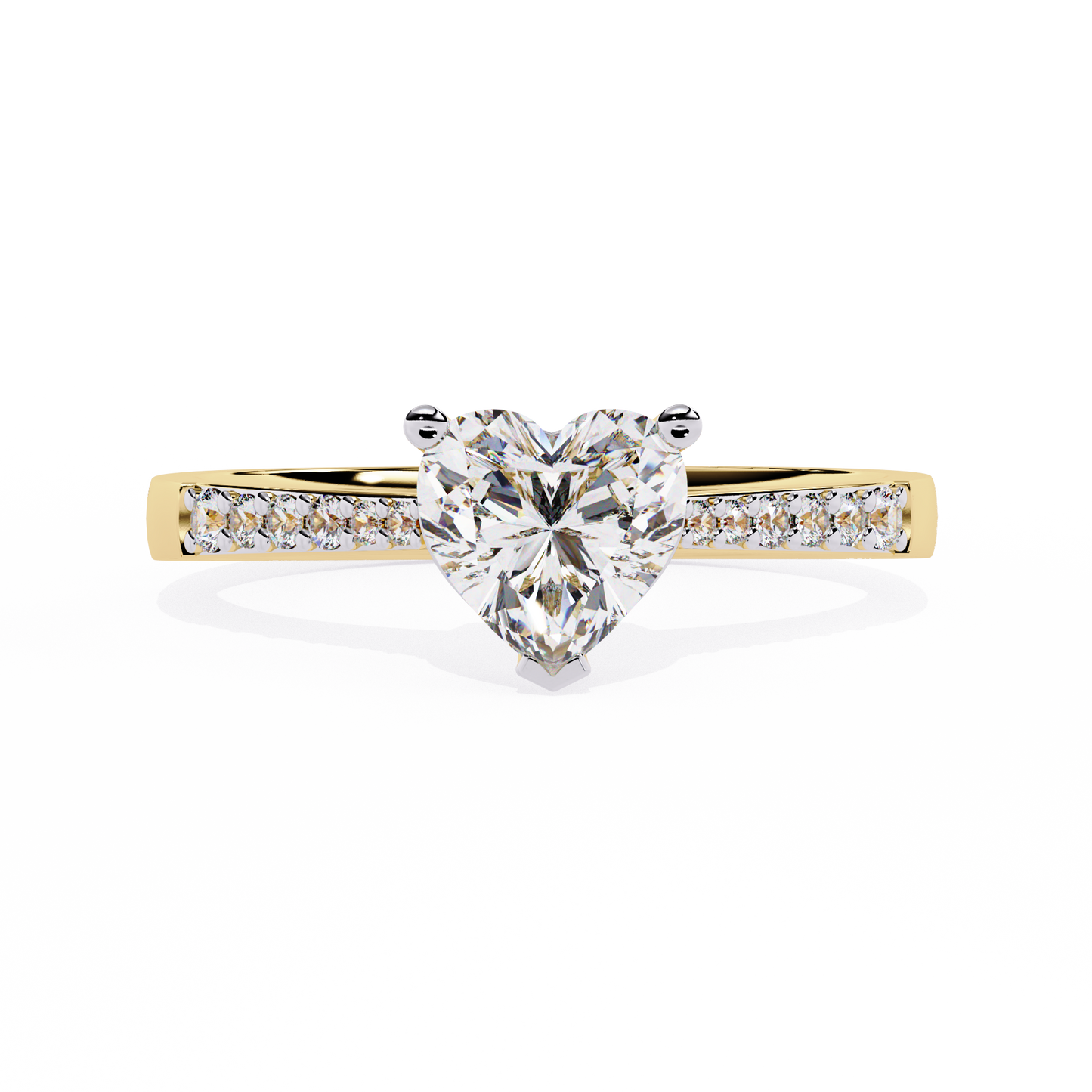 lab grown diamond | moissanite Jewellery Lustr Love Lab Grown Diamond OR Moissanite Ring Yellow Gold 14K by Rabbito Jewels