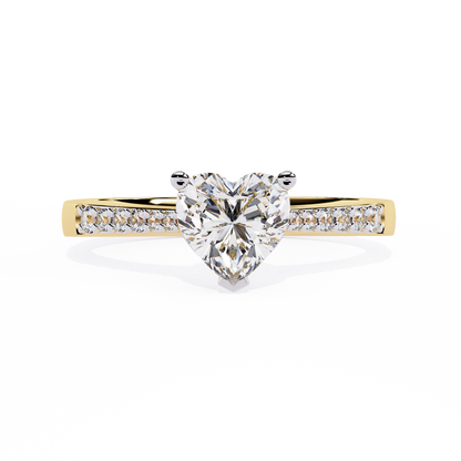 lab grown diamond | moissanite Jewellery Lustr Love Lab Grown Diamond OR Moissanite Ring Yellow Gold 14K by Rabbito Jewels