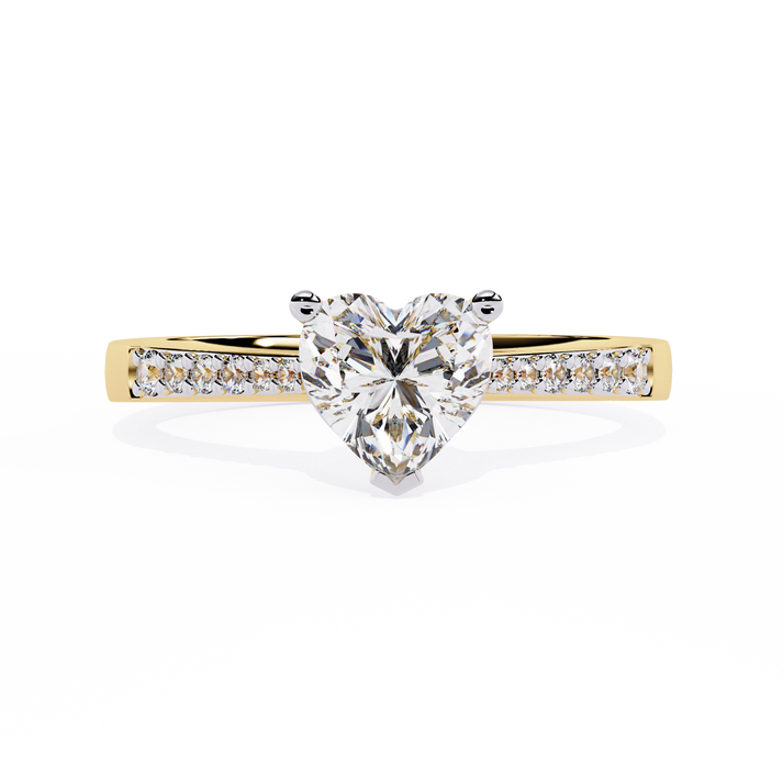 lab grown diamond | moissanite Jewellery Lustr Love Lab Grown Diamond OR Moissanite Ring Yellow Gold 14K by Rabbito Jewels