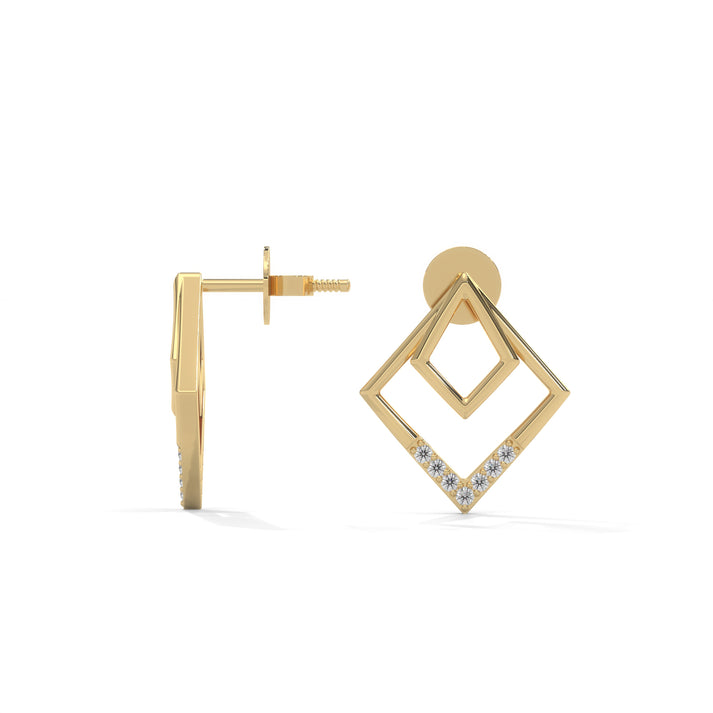 lab grown diamond | moissanite Jewellery Trendy Western Lab Grown Diamond OR Moissanite Earrings by Rabbito Jewels