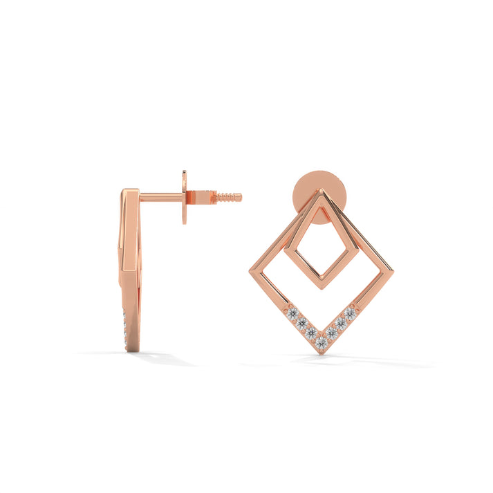 lab grown diamond | moissanite Jewellery Trendy Western Lab Grown Diamond OR Moissanite Earrings by Rabbito Jewels