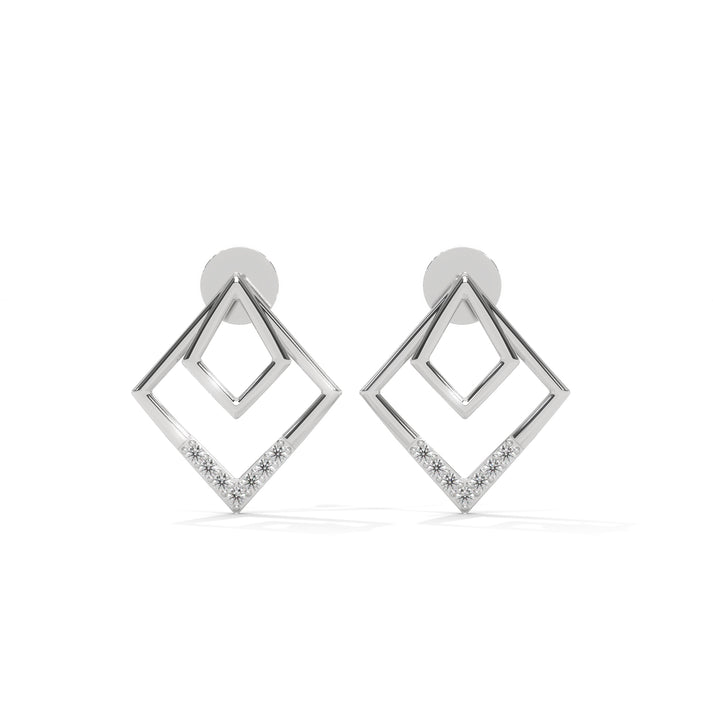 lab grown diamond | moissanite Jewellery Trendy Western Lab Grown Diamond OR Moissanite Earrings Silver by Rabbito Jewels