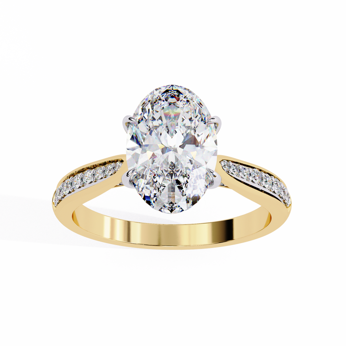 lab grown diamond | moissanite Jewellery Quarter Eternity Halo Lab Grown Diamond OR Moissanite Ring by Rabbito Jewels