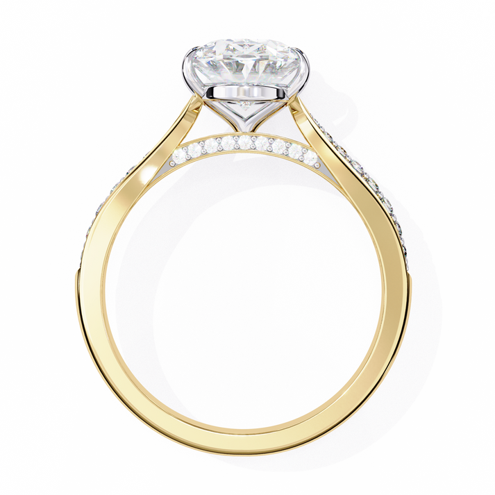 lab grown diamond | moissanite Jewellery Quarter Eternity Halo Lab Grown Diamond OR Moissanite Ring by Rabbito Jewels