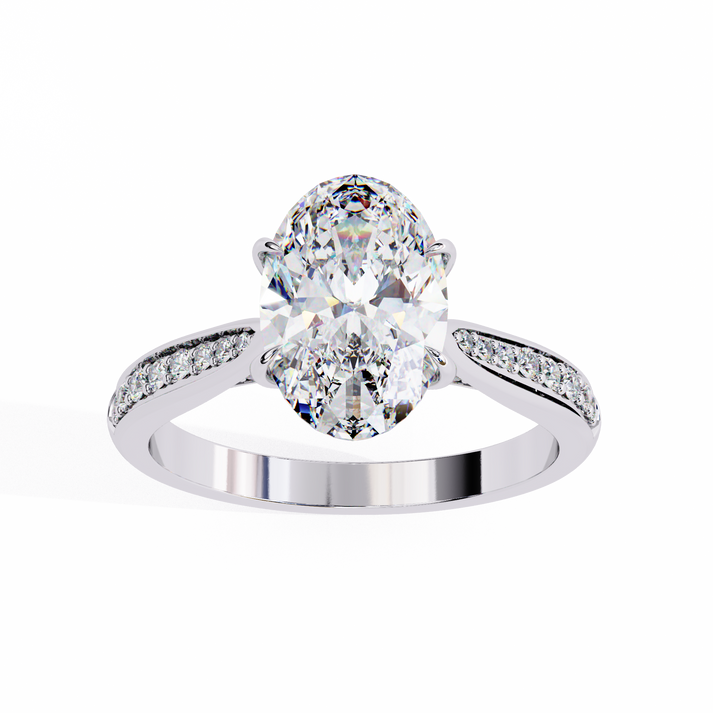 lab grown diamond | moissanite Jewellery Quarter Eternity Halo Lab Grown Diamond OR Moissanite Ring by Rabbito Jewels