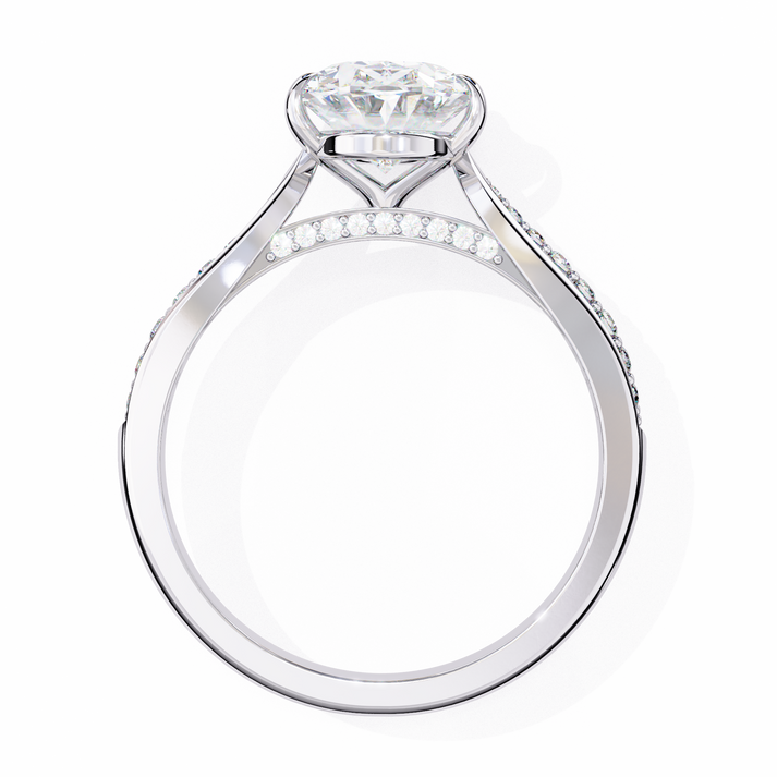 lab grown diamond | moissanite Jewellery Quarter Eternity Halo Lab Grown Diamond OR Moissanite Ring by Rabbito Jewels