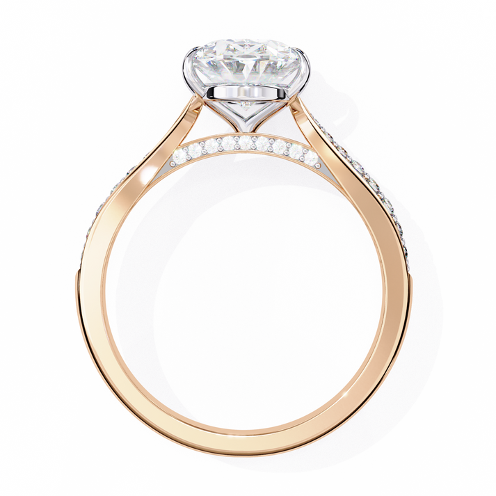 lab grown diamond | moissanite Jewellery Quarter Eternity Halo Lab Grown Diamond OR Moissanite Ring by Rabbito Jewels