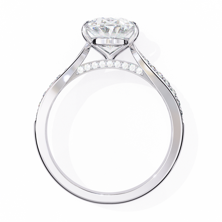 lab grown diamond | moissanite Jewellery Quarter Eternity Halo Lab Grown Diamond OR Moissanite Ring by Rabbito Jewels