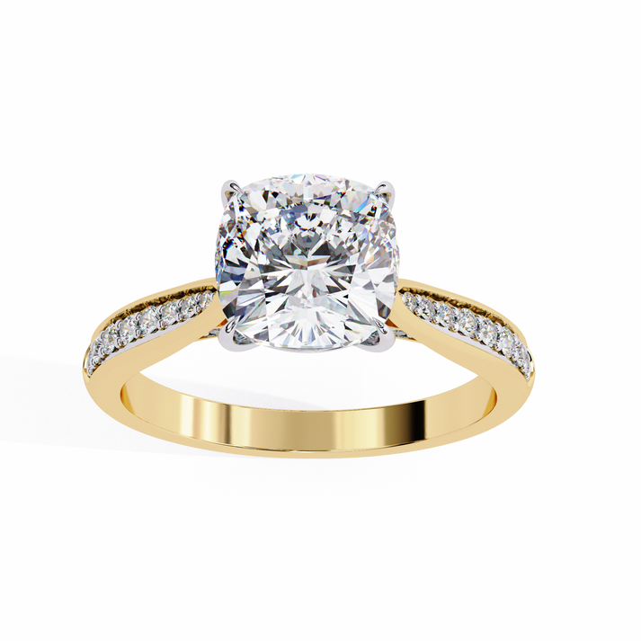 lab grown diamond | moissanite Jewellery Cushion Halo Lab Grown Diamond OR Moissanite Ring by Rabbito Jewels