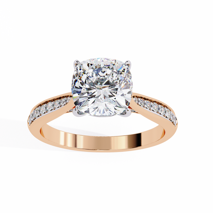 lab grown diamond | moissanite Jewellery Cushion Halo Lab Grown Diamond OR Moissanite Ring by Rabbito Jewels
