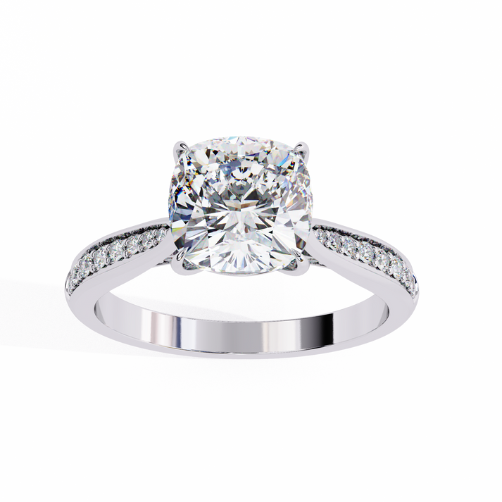 lab grown diamond | moissanite Jewellery Cushion Halo Lab Grown Diamond OR Moissanite Ring by Rabbito Jewels