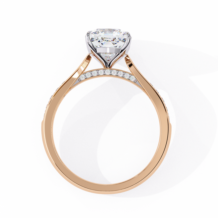 lab grown diamond | moissanite Jewellery Cushion Halo Lab Grown Diamond OR Moissanite Ring by Rabbito Jewels