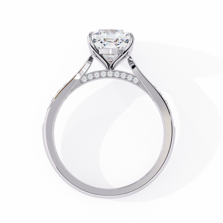lab grown diamond | moissanite Jewellery Cushion Halo Lab Grown Diamond OR Moissanite Ring by Rabbito Jewels