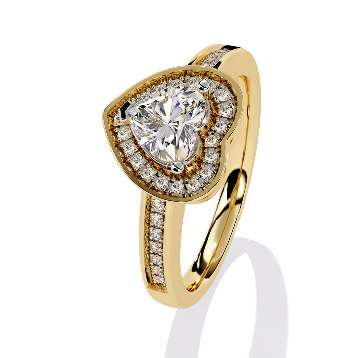 lab grown diamond | moissanite Jewellery Pave Set Heart Lab Grown Diamond OR Moissanite Ring by Rabbito Jewels