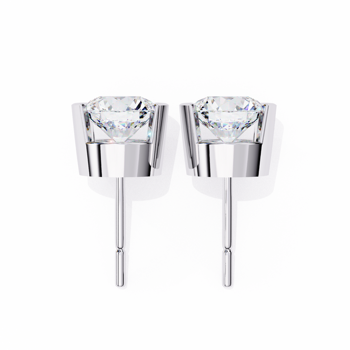lab grown diamond | moissanite Jewellery Pinkal Reflection Lab Grown OR Moissanite Stud Earrings by Rabbito Jewels