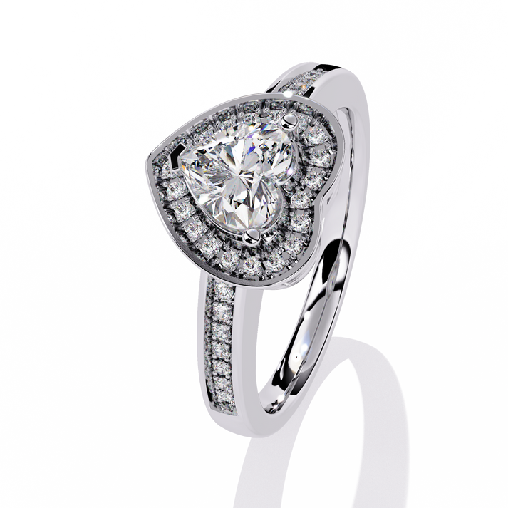 lab grown diamond | moissanite Jewellery Pave Set Heart Lab Grown Diamond OR Moissanite Ring by Rabbito Jewels