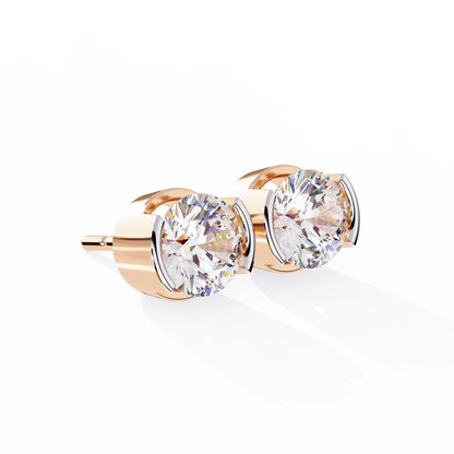 lab grown diamond | moissanite Jewellery Pinkal Reflection Lab Grown OR Moissanite Stud Earrings by Rabbito Jewels
