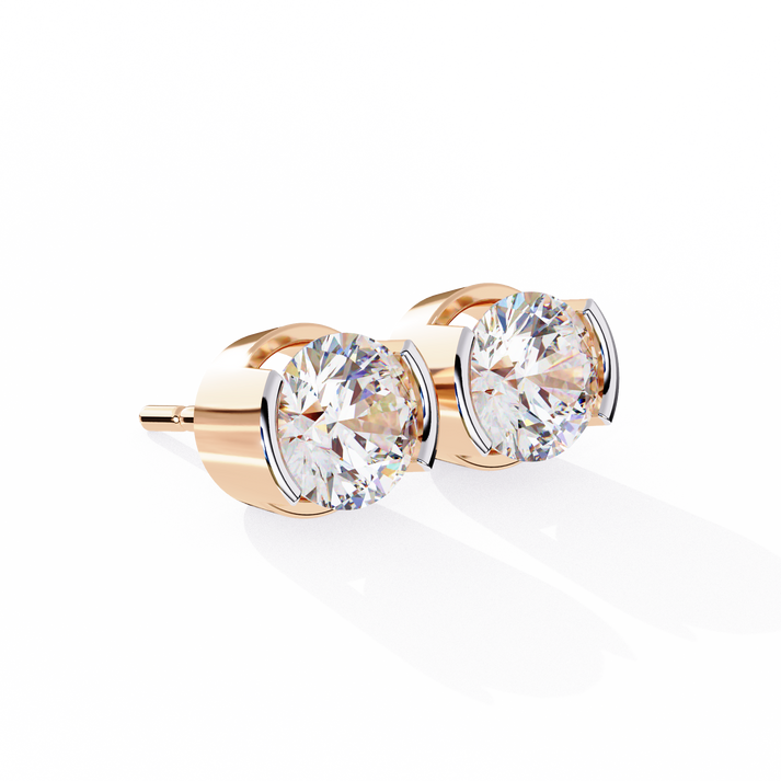 lab grown diamond | moissanite Jewellery Pinkal Reflection Lab Grown OR Moissanite Stud Earrings by Rabbito Jewels