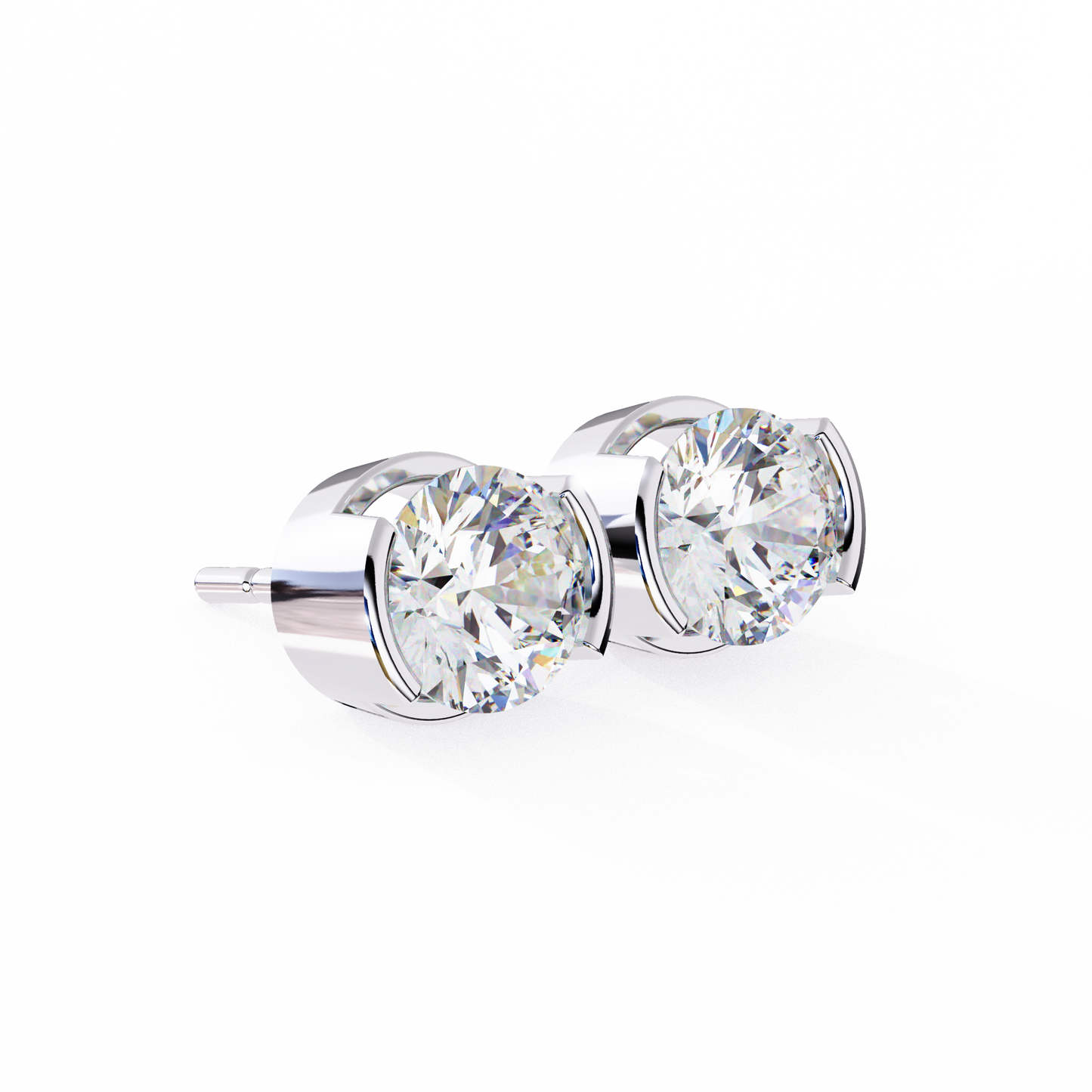 lab grown diamond | moissanite Jewellery Pinkal Reflection Lab Grown OR Moissanite Stud Earrings by Rabbito Jewels