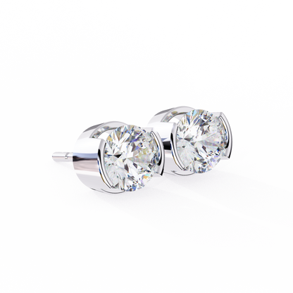 lab grown diamond | moissanite Jewellery Pinkal Reflection Lab Grown OR Moissanite Stud Earrings by Rabbito Jewels