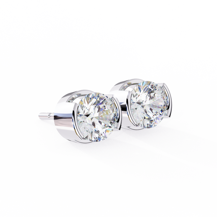 lab grown diamond | moissanite Jewellery Pinkal Reflection Lab Grown OR Moissanite Stud Earrings by Rabbito Jewels