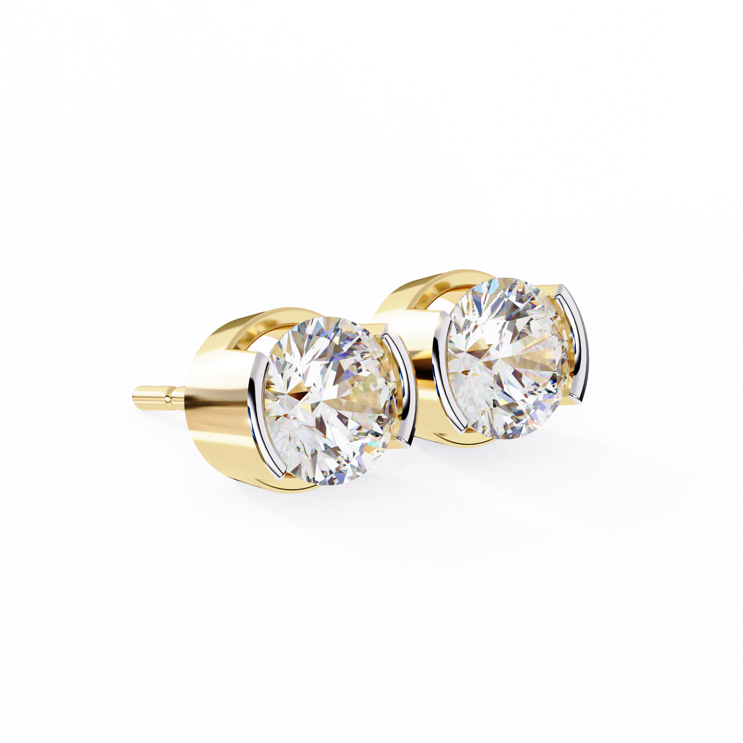 lab grown diamond | moissanite Jewellery Pinkal Reflection Lab Grown OR Moissanite Stud Earrings by Rabbito Jewels