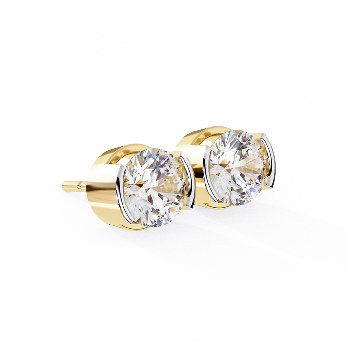 lab grown diamond | moissanite Jewellery Pinkal Reflection Lab Grown OR Moissanite Stud Earrings by Rabbito Jewels