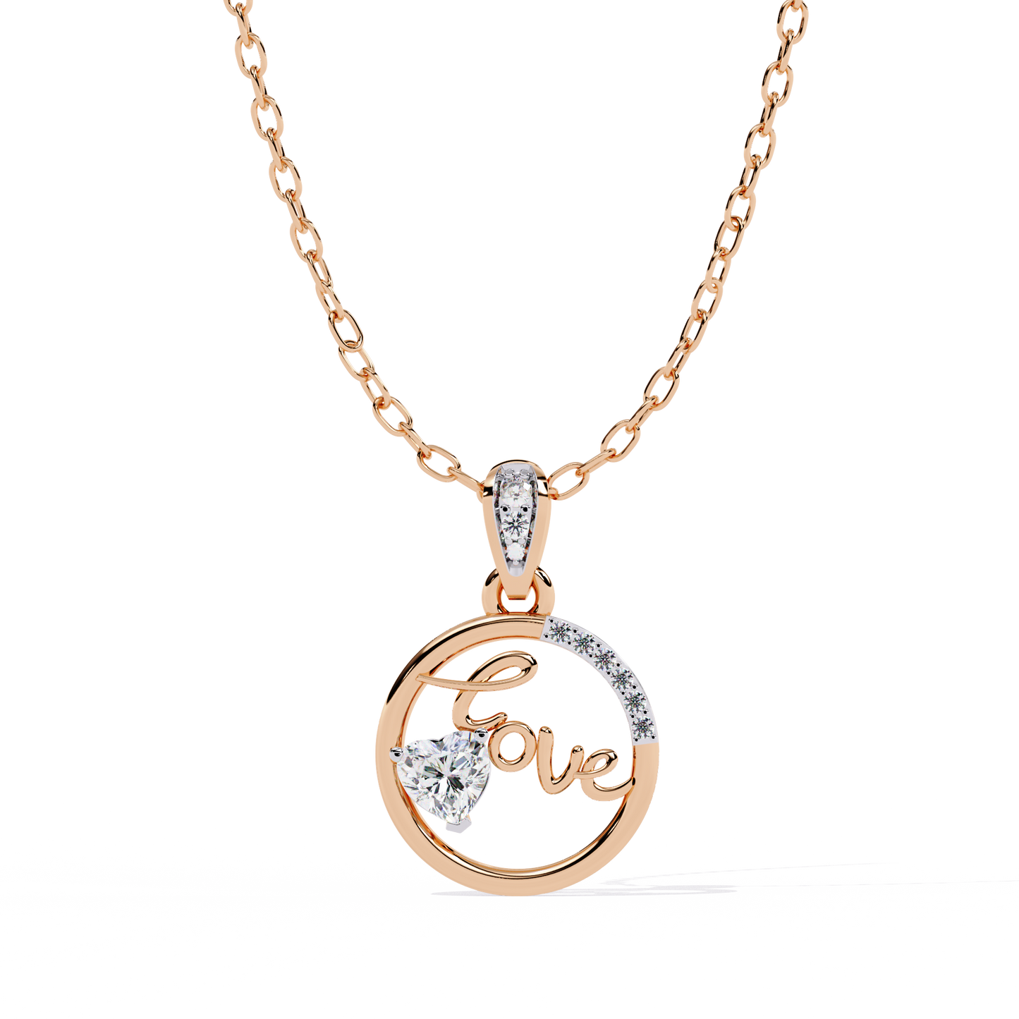 lab grown diamond | moissanite Jewellery Dotsun Love Lab Grown Diamond OR Moissanite Pendant Rose Gold 14K by Rabbito Jewels