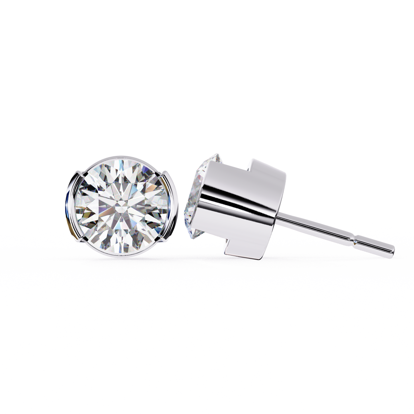 lab grown diamond | moissanite Jewellery Pinkal Reflection Lab Grown OR Moissanite Stud Earrings by Rabbito Jewels
