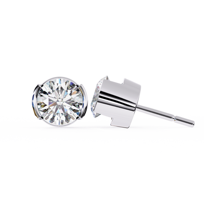 lab grown diamond | moissanite Jewellery Pinkal Reflection Lab Grown OR Moissanite Stud Earrings by Rabbito Jewels
