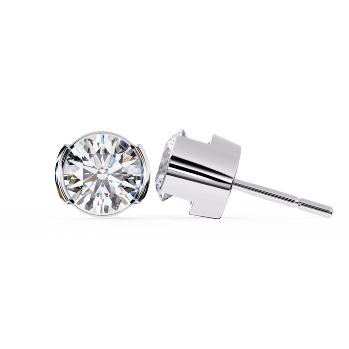 lab grown diamond | moissanite Jewellery Pinkal Reflection Lab Grown OR Moissanite Stud Earrings by Rabbito Jewels