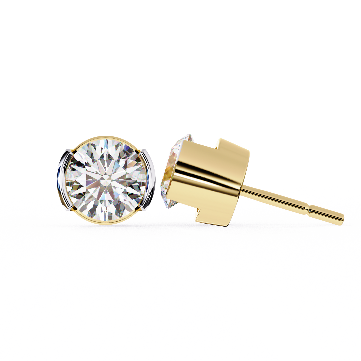 lab grown diamond | moissanite Jewellery Pinkal Reflection Lab Grown OR Moissanite Stud Earrings by Rabbito Jewels