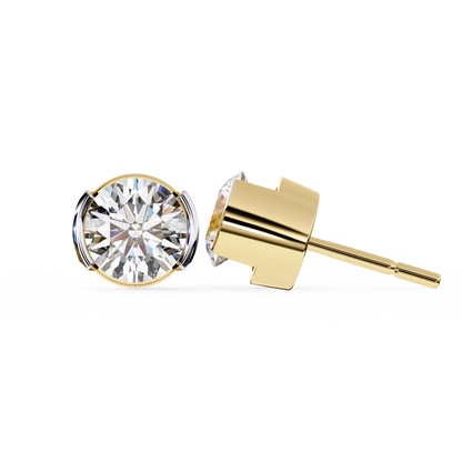lab grown diamond | moissanite Jewellery Pinkal Reflection Lab Grown OR Moissanite Stud Earrings by Rabbito Jewels