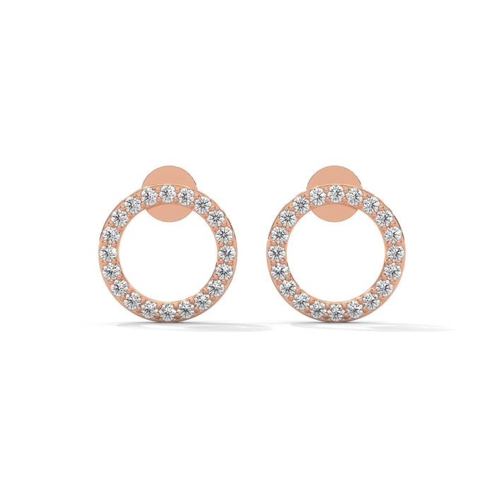 lab grown diamond | moissanite Jewellery Round Hanging Lab Grown Diamond OR Moissanite Earrings Rose Gold 14K by Rabbito Jewels