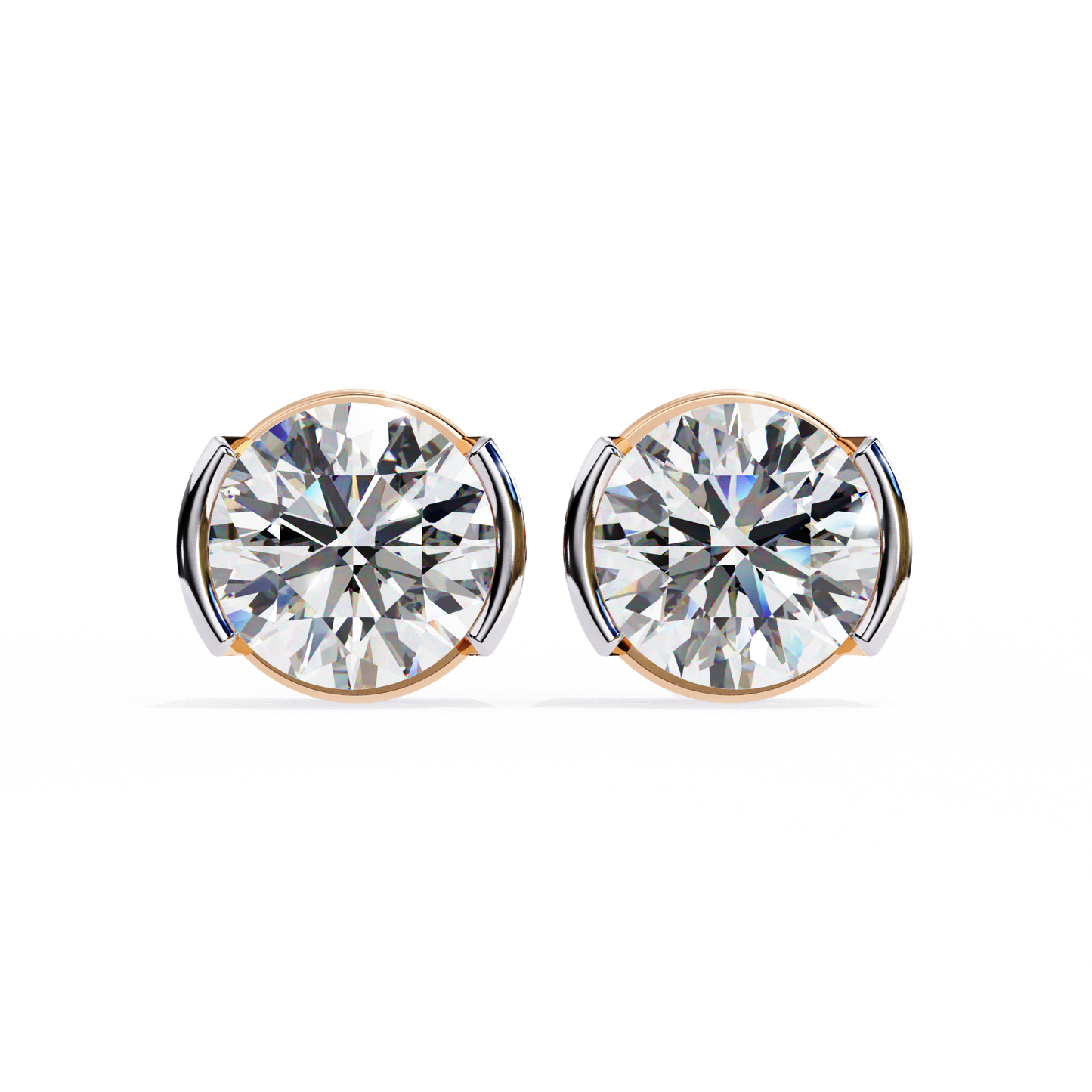 lab grown diamond | moissanite Jewellery Pinkal Reflection Lab Grown OR Moissanite Stud Earrings Rose Gold 14K by Rabbito Jewels