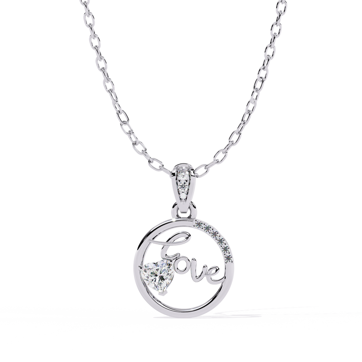 lab grown diamond | moissanite Jewellery Dotsun Love Lab Grown Diamond OR Moissanite Pendant White Gold 18K by Rabbito Jewels