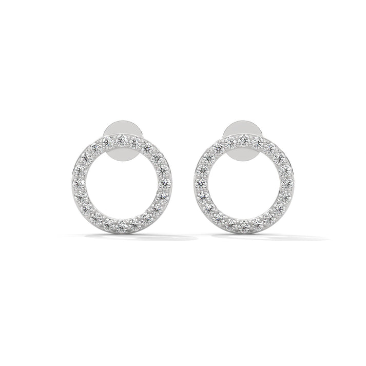 lab grown diamond | moissanite Jewellery Round Hanging Lab Grown Diamond OR Moissanite Earrings White Gold 14K by Rabbito Jewels