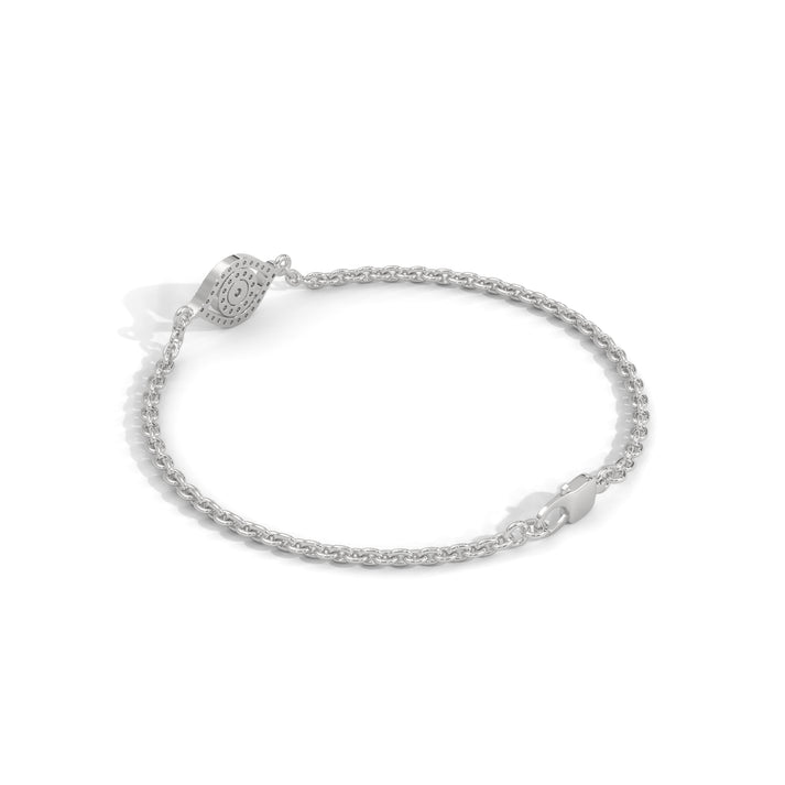 lab grown diamond | moissanite Jewellery Leaf Evil Eye Lab Grown Diamond OR Moissanite Bracelet by Rabbito Jewels