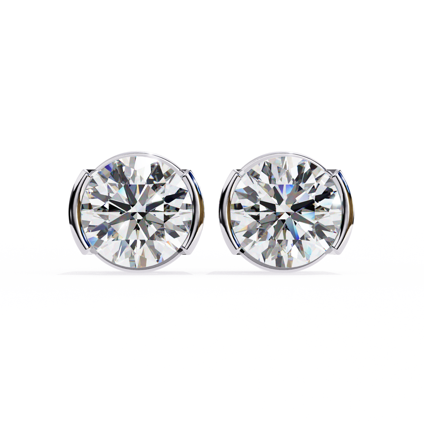 lab grown diamond | moissanite Jewellery Pinkal Reflection Lab Grown OR Moissanite Stud Earrings White Gold 14K by Rabbito Jewels