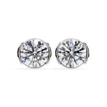 lab grown diamond | moissanite Jewellery Pinkal Reflection Lab Grown OR Moissanite Stud Earrings White Gold 14K by Rabbito Jewels