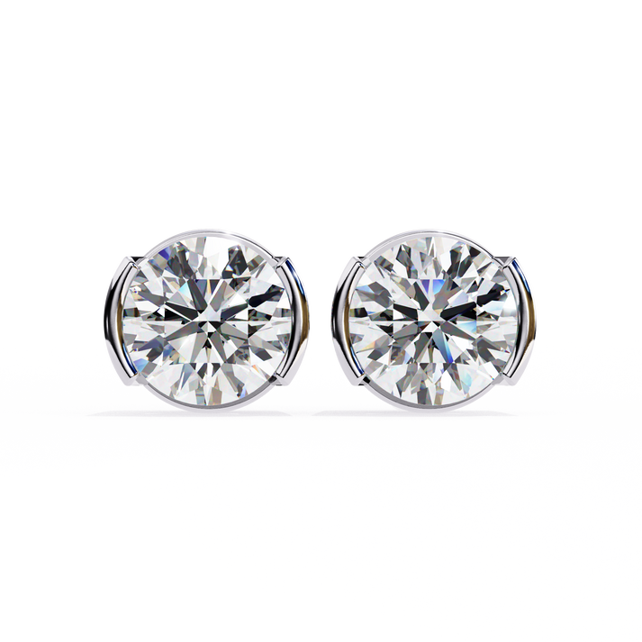 lab grown diamond | moissanite Jewellery Pinkal Reflection Lab Grown OR Moissanite Stud Earrings White Gold 14K by Rabbito Jewels