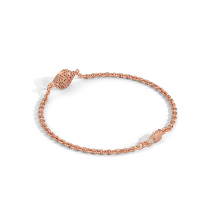 lab grown diamond | moissanite Jewellery Leaf Evil Eye Lab Grown Diamond OR Moissanite Bracelet by Rabbito Jewels