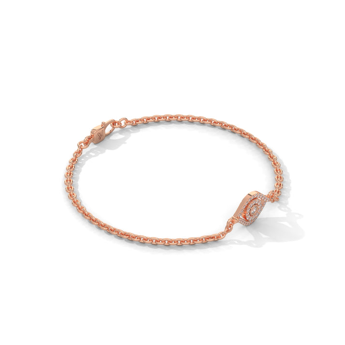lab grown diamond | moissanite Jewellery Leaf Evil Eye Lab Grown Diamond OR Moissanite Bracelet by Rabbito Jewels