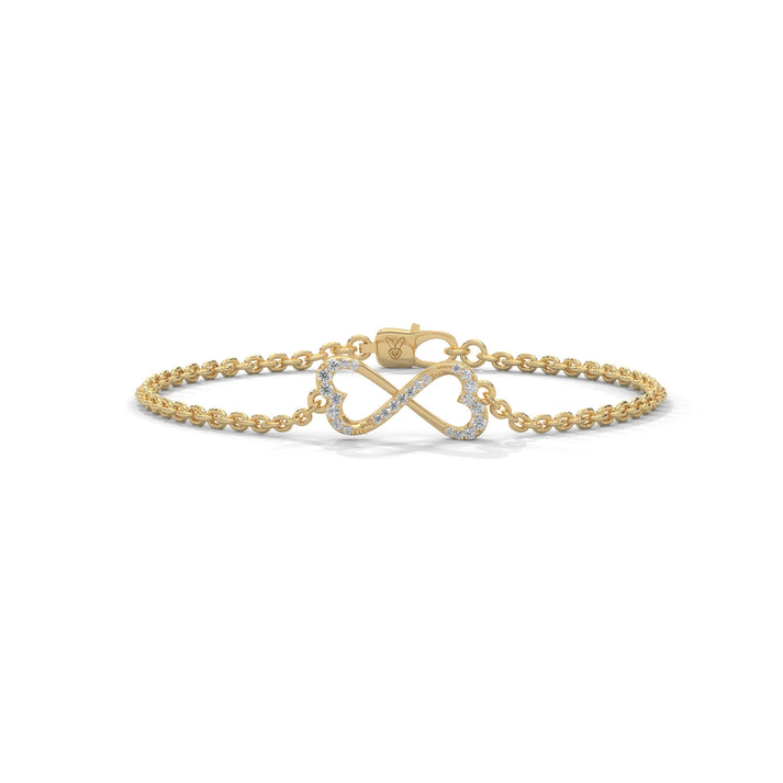 lab grown diamond | moissanite Jewellery Infinite Glamour Lab Grown Diamond OR Moissanite Bracelet Yellow Gold 18K by Rabbito Jewels