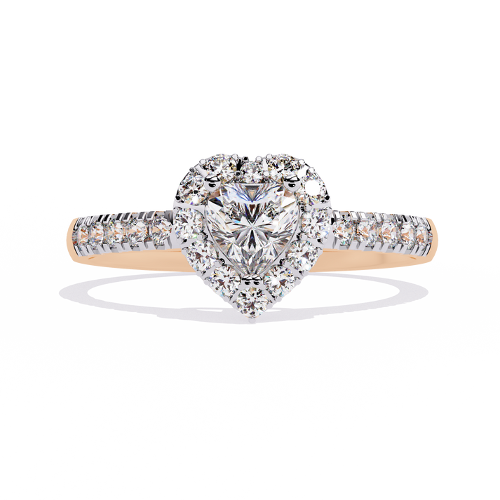 lab grown diamond | moissanite Jewellery Elle Classic Halo Lab Grown Diamond OR Moissanite Ring Rose Gold 18K by Rabbito Jewels