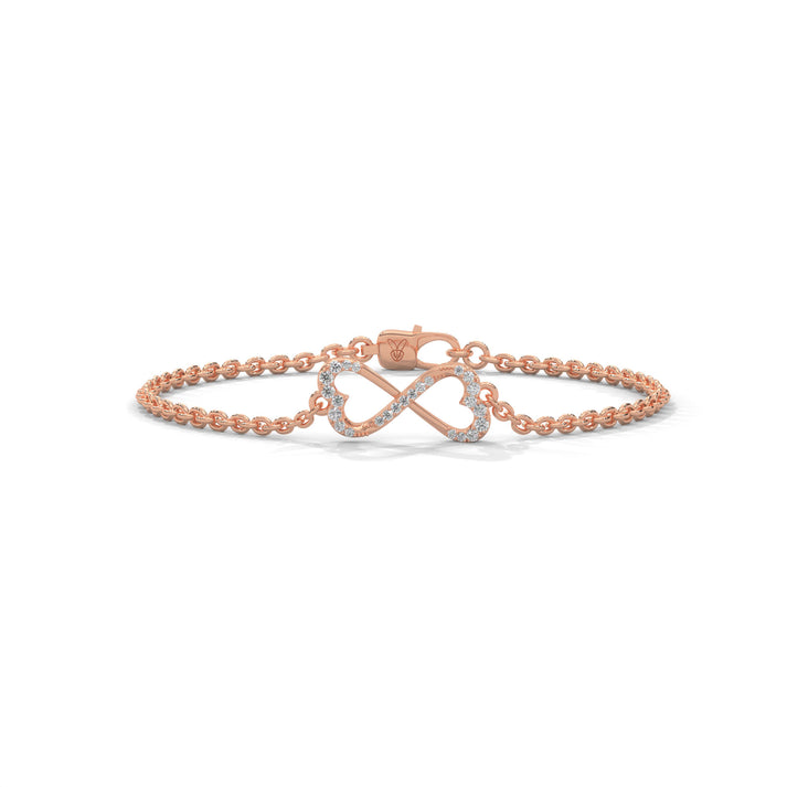 lab grown diamond | moissanite Jewellery Infinite Glamour Lab Grown Diamond OR Moissanite Bracelet Rose Gold 18K by Rabbito Jewels